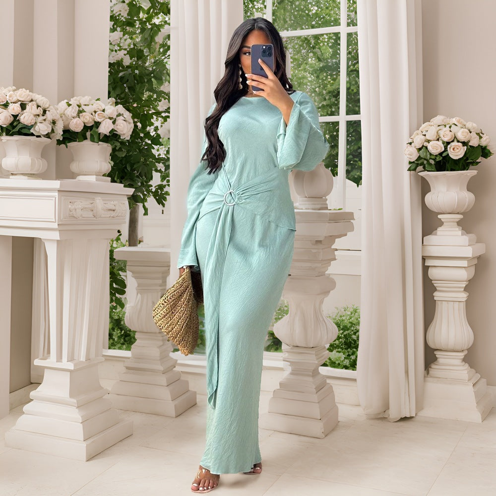 Xqy500331 Cross-Border Middle East Muslim Ethnic Clothes 2024 Popular Elegant Dress Commuter Robe