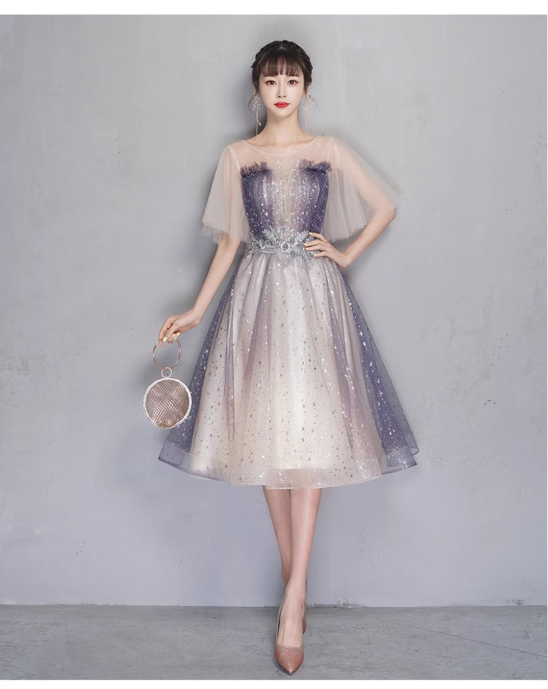 Starry Sky Dress Women's Light Luxury Minority High-End High-Grade Student Host Performance Banquet Adult Flash 2024 Banquet