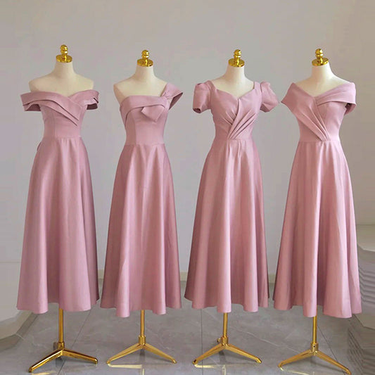 Bridesmaid Dress for Women 2024 New Summer Pink Small Wedding Daily Style Fairy Temperament Ladybros' Dress Women