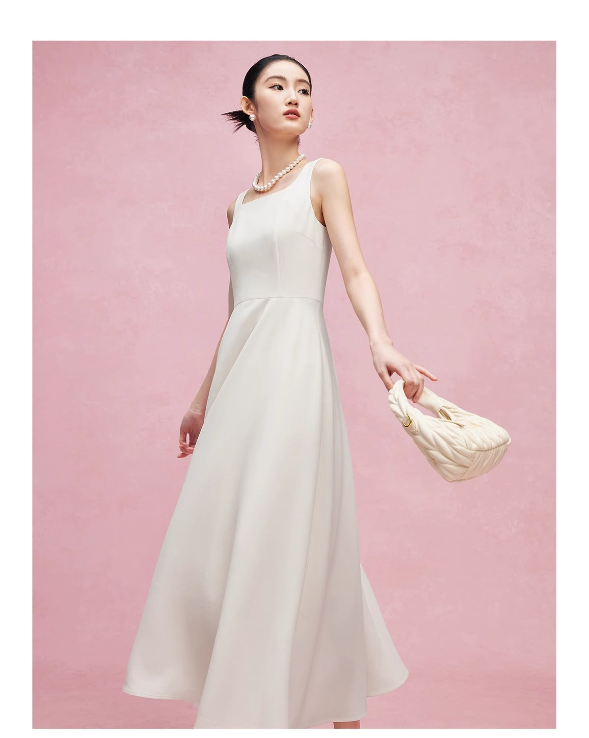 French Style White Dress 2024 New Sleeveless Vest Dress for Women Summer Fashion Slimming Long Dress