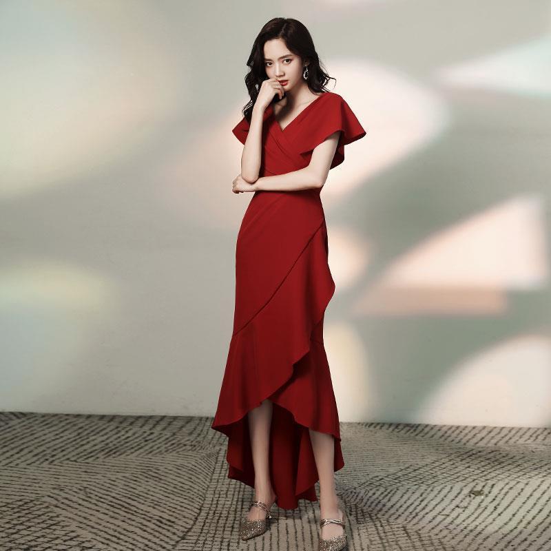 Party dress bridesmaid red bridesmaid dress sisters dress women h9929