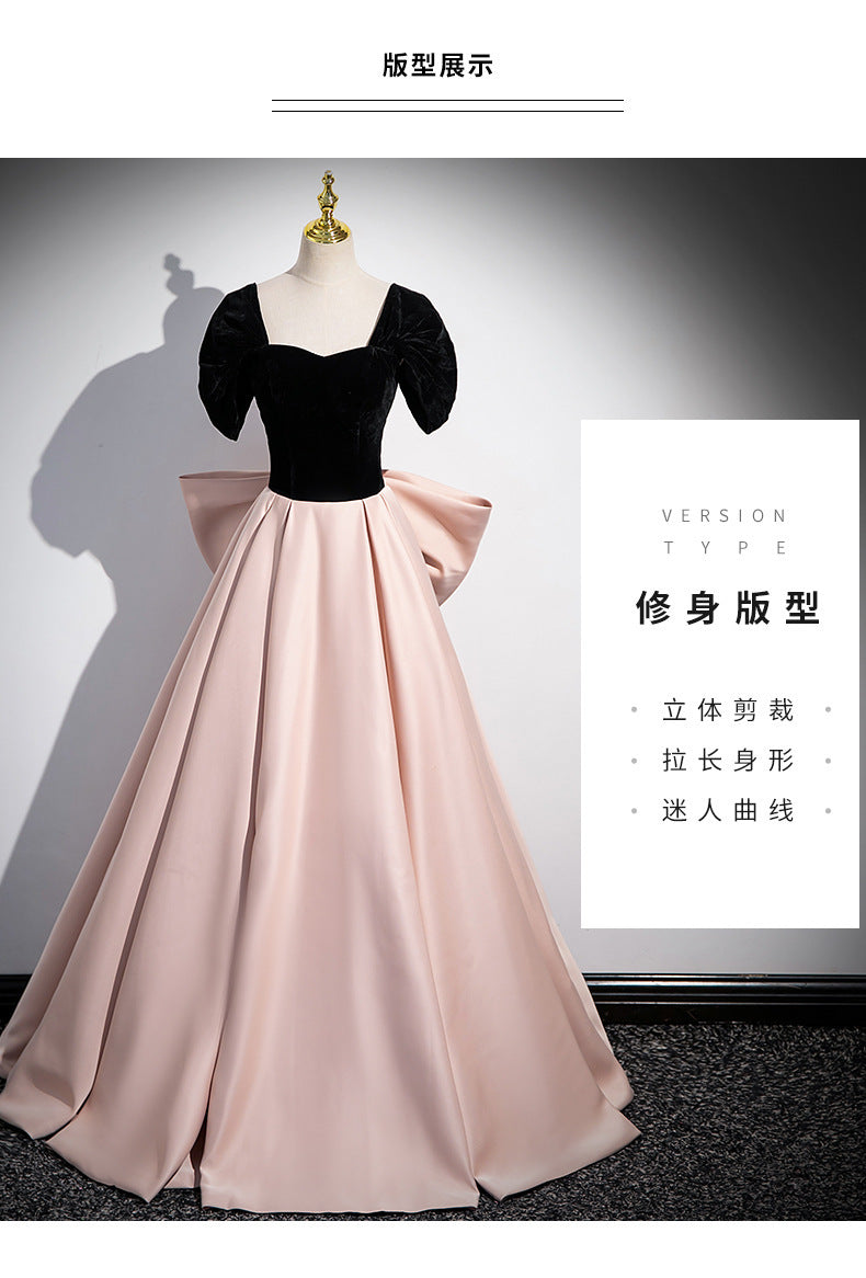 Evening Dress High-End Affordable Luxury Niche French Style High Sense Pink Banquet Annual Meeting Host Solo Vocal Music Art Test