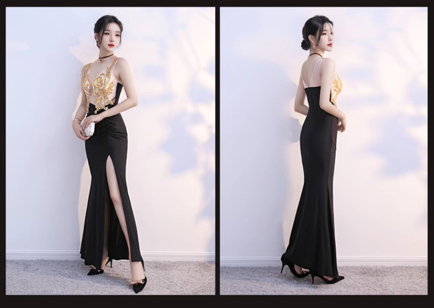 Sexy Dress Ladies Temperament Banquet Evening Dress Hotel KTV Club Public Relations Glade Dress Long Dress