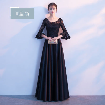 Long Bridesmaid Dress 2024 New Spring and Summer Korean Style Slim Fit Slimming Sisters Group Dress Performance Graduation Dress for Women