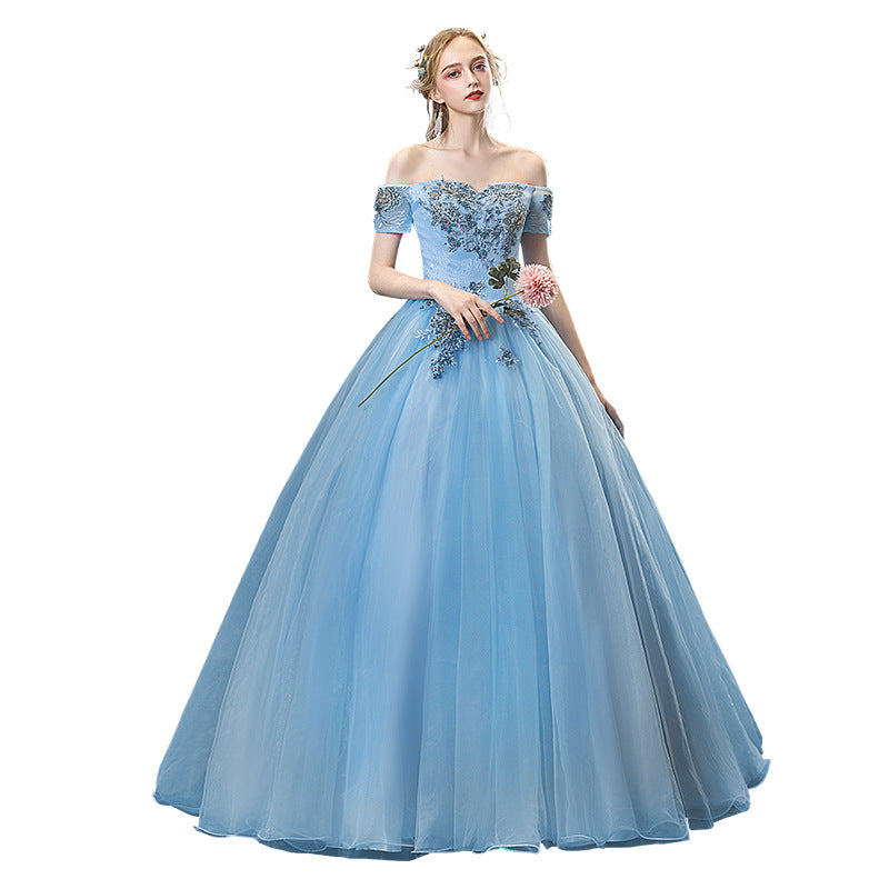 Evening Dress Pettiskirt Host Long Performance Dress Vocal Music Art Test Student Bel Canto Solo Stage Annual Party Dress Female
