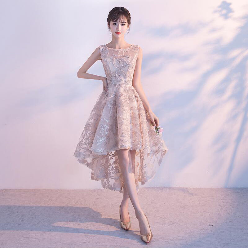 Little evening dress 2024 New Banque front short back long elegant slimming party princess autumn dress