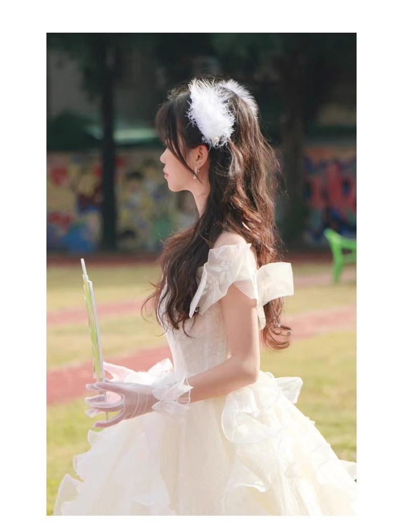 Princess Escape Evening Dress High-End Affordable Luxury 2024 New Fairy Host Pettiskirt Vocal Music Art Test Adult Ceremony