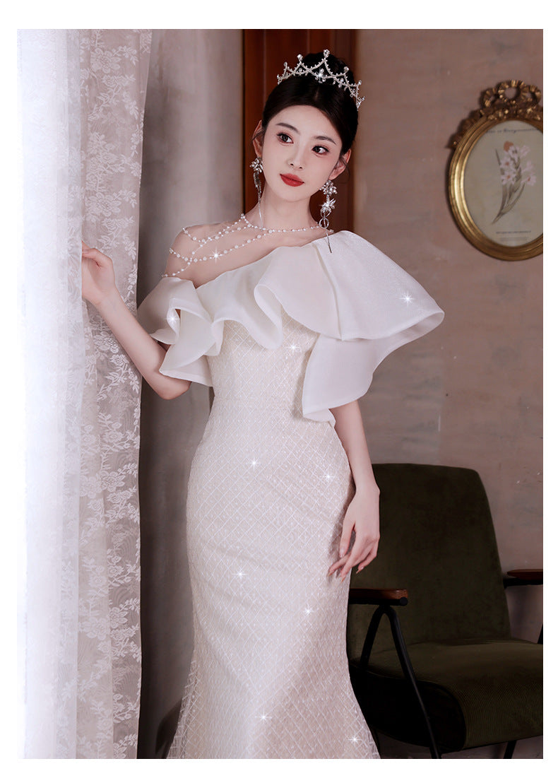 Evening Dress for Women Light Luxury Minority High-End High-Grade Host French Fishtail Heavy Industry Party Elegant