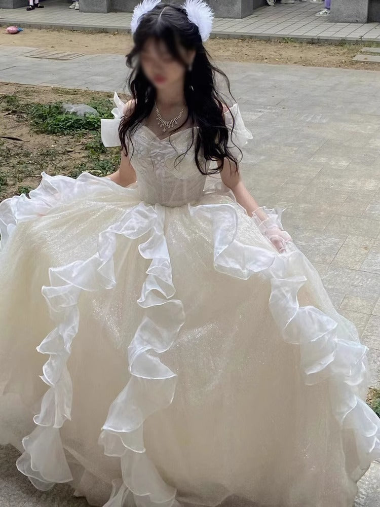 Princess Escape Evening Dress High-End Affordable Luxury 2024 New Fairy Host Pettiskirt Vocal Music Art Test Adult Ceremony