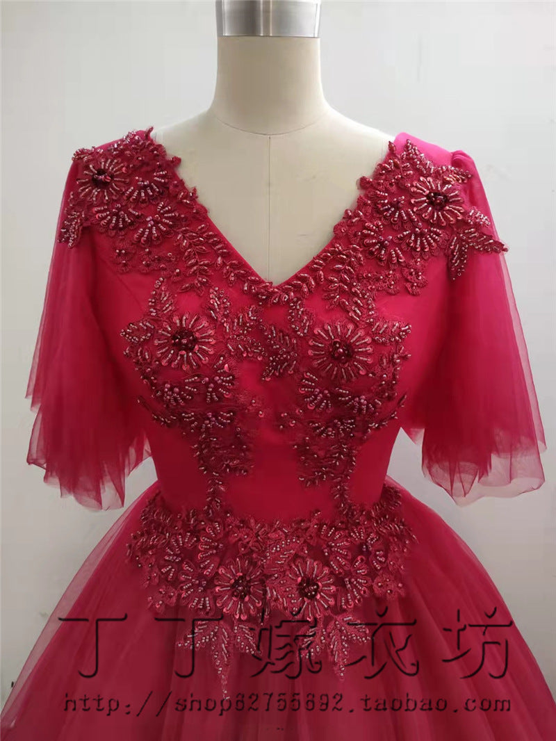 Colored Mesh 2024 New Bubble Skirt Vocal Music Student Art Exam Dress Female Long Bel Canto Solo Performance Costume Host