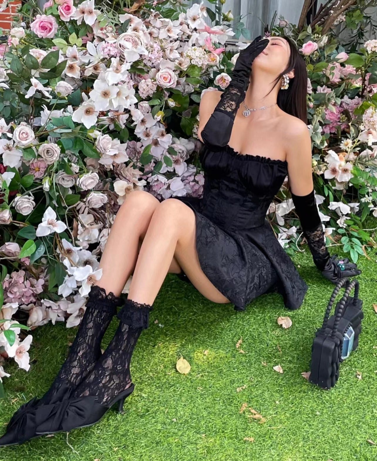 French Style Retro Elegant Tube Top Dress 2024 New Autumn and Winter Gentle Sexy Nightclub Scheming Dinner Suit