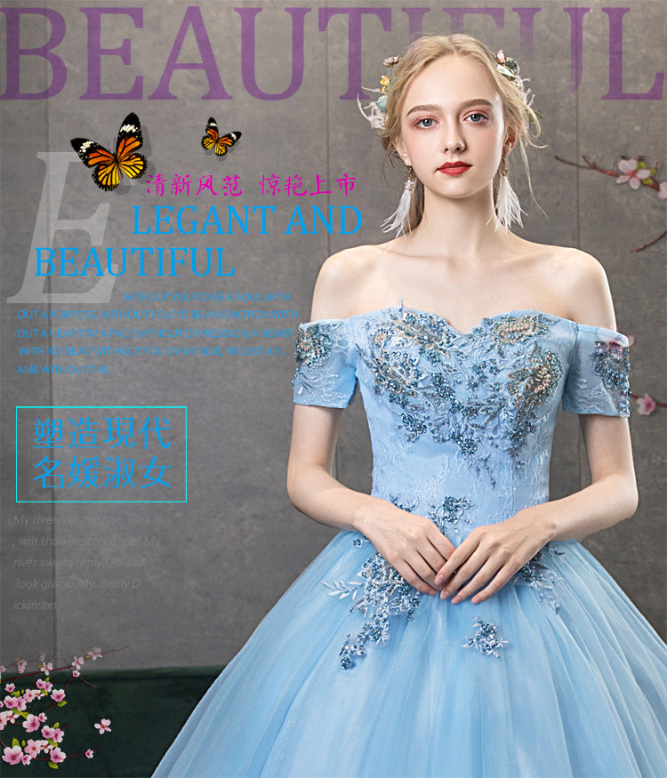 Evening Dress Pettiskirt Host Long Performance Dress Vocal Music Art Test Student Bel Canto Solo Stage Annual Party Dress Female