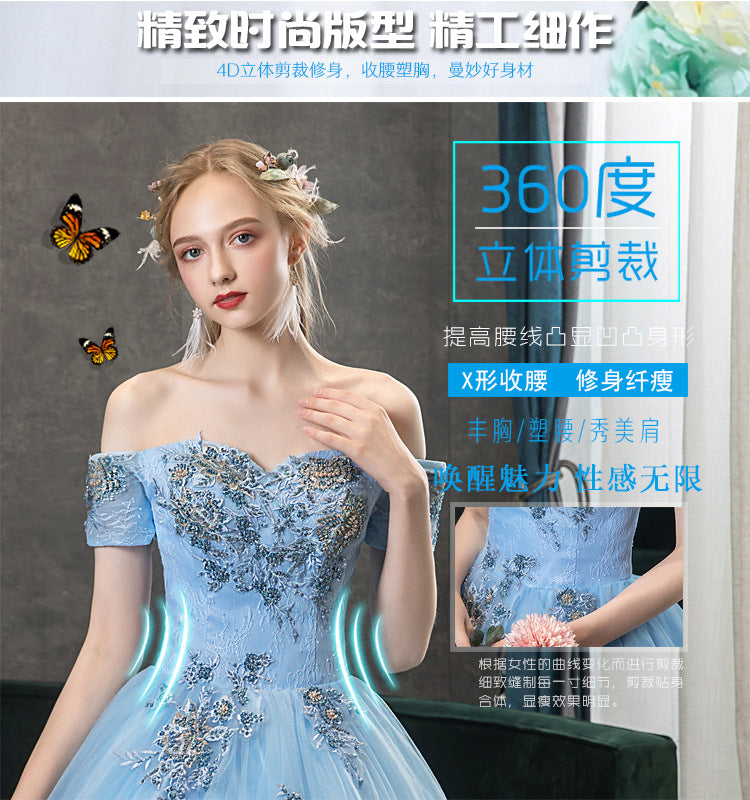 Evening Dress Pettiskirt Host Long Performance Dress Vocal Music Art Test Student Bel Canto Solo Stage Annual Party Dress Female