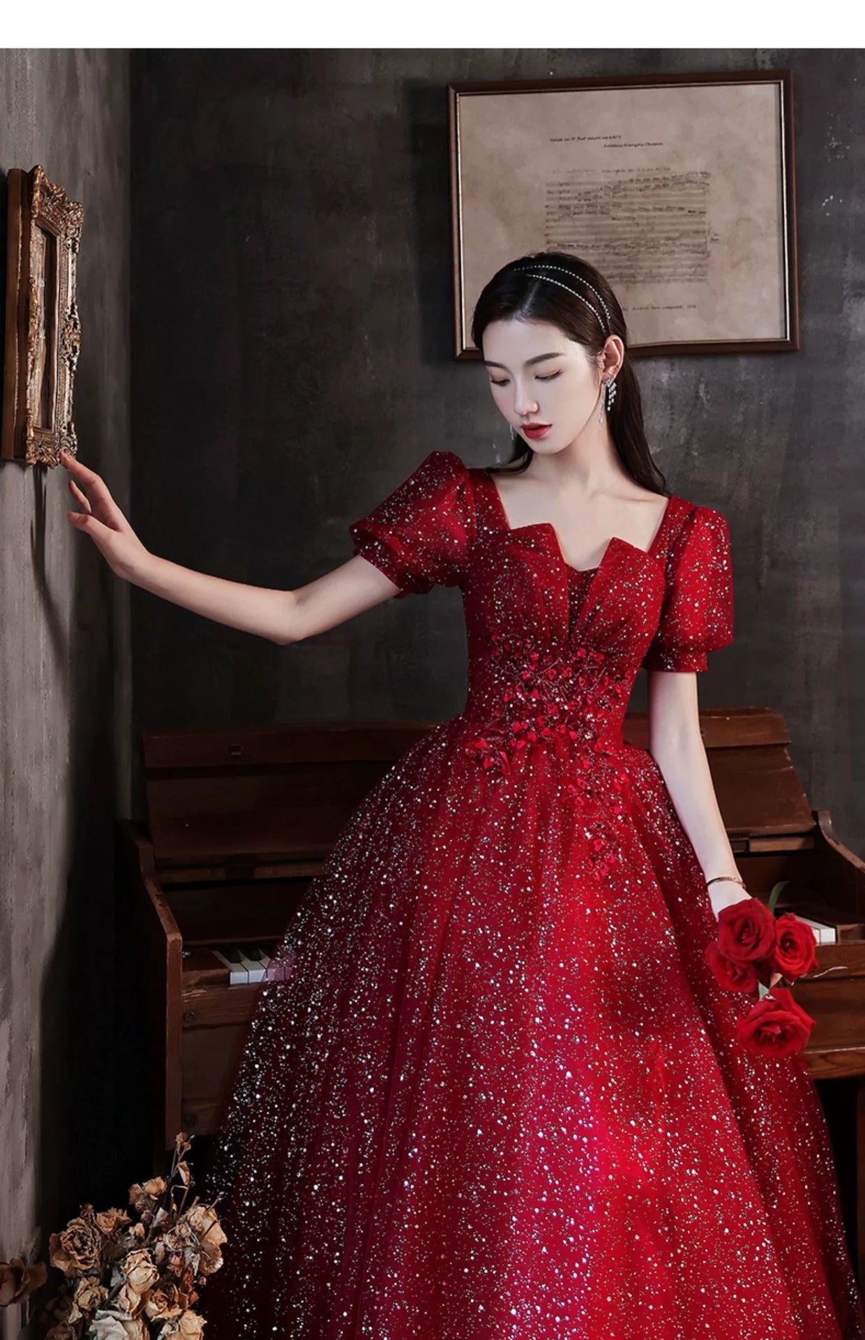 Toast Dress Bride 2024 Red New Style Wedding High-End Elegant Engagement Evening Dress Women's Gauze Dress Autumn