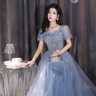 off-Shoulder French Evening Dress 2024 Spring New Banquet FARCENT Mori Style Western Style Host Banquet Evening Dress