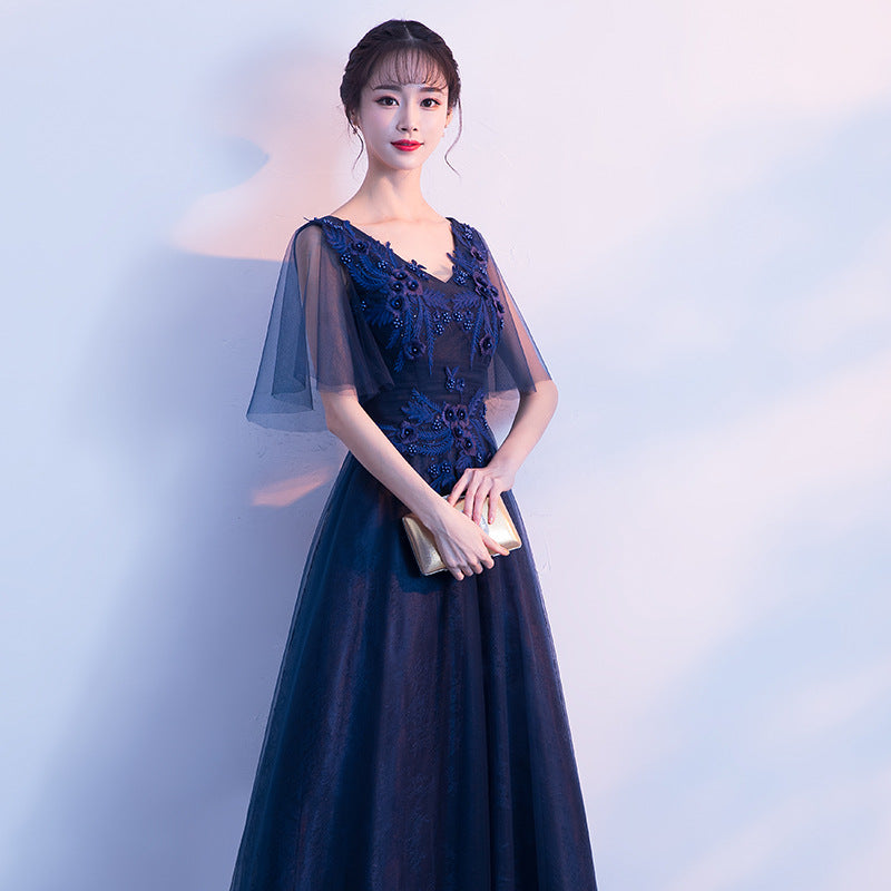 Party Dress Ball gown Blue Skirt for Women Banquet Party Elegant Long Show Host Evening Dress H989923