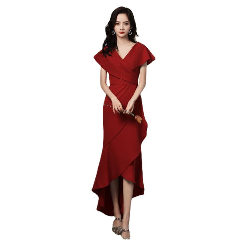 Party dress bridesmaid red bridesmaid dress sisters dress women h9929