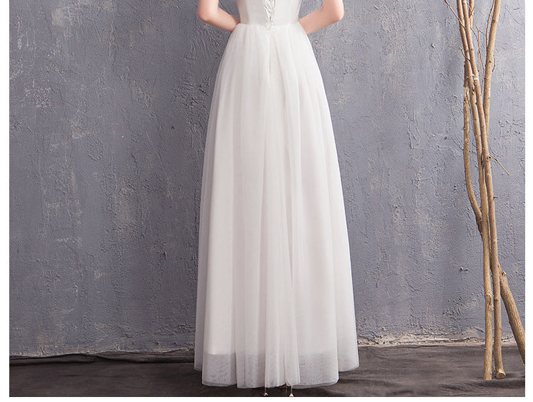 Performance Evening Dress Spring New Wedding Dress Bridesmaid Dress Strap Long Travel Photo Couple Photo Light Wedding Dress