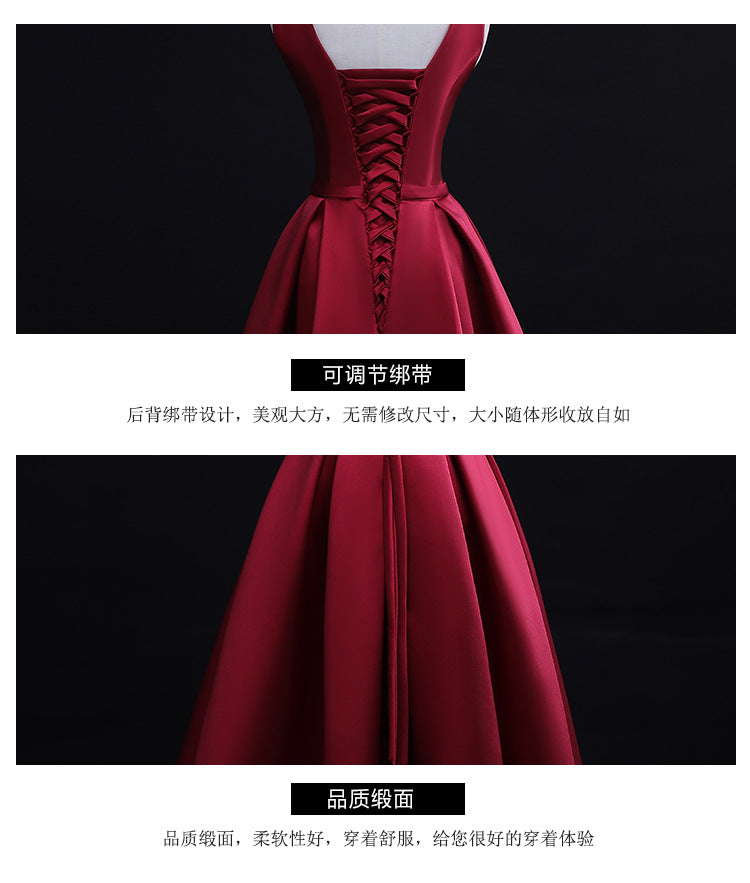 Bridal Toast Dress New Spring Short Red V-neck Engagement Return Wedding Dress for Women Slim Fit Slimming