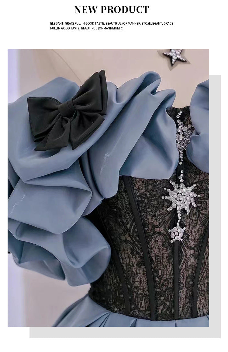 Princess Evening Dress 2023 New Banquet Host Dress Female Solo Art Exam Performance Dress Adult Ceremony Dress