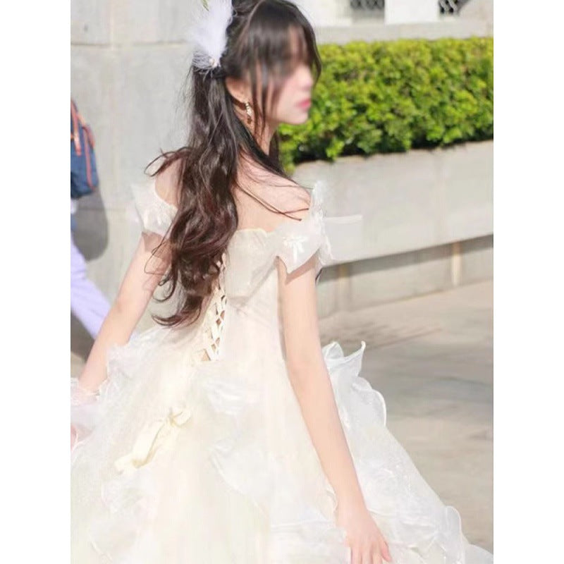 Princess Escape Evening Dress High-End Affordable Luxury 2024 New Fairy Host Pettiskirt Vocal Music Art Test Adult Ceremony
