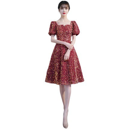 Toast Dress Bride 2024 New Marriage Engagement Daily Style French Banquet Performance Dress Dress Female Temperament