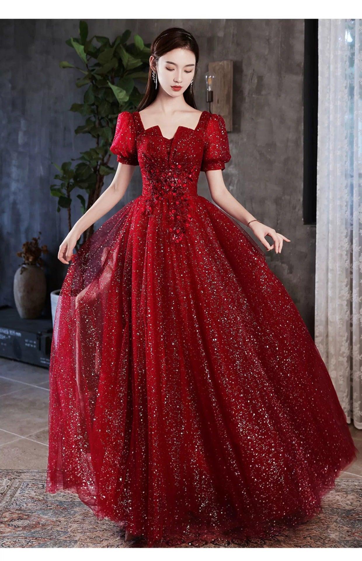 Toast Dress Bride 2024 Red New Style Wedding High-End Elegant Engagement Evening Dress Women's Gauze Dress Autumn