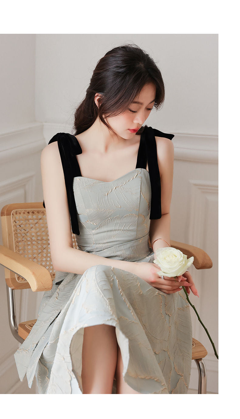 French Style Black Evening Dress Hepburn Style High-End Affordable Luxury Niche Temperament Adult Ceremony Toast Dress High-Grade Light Wedding Dress