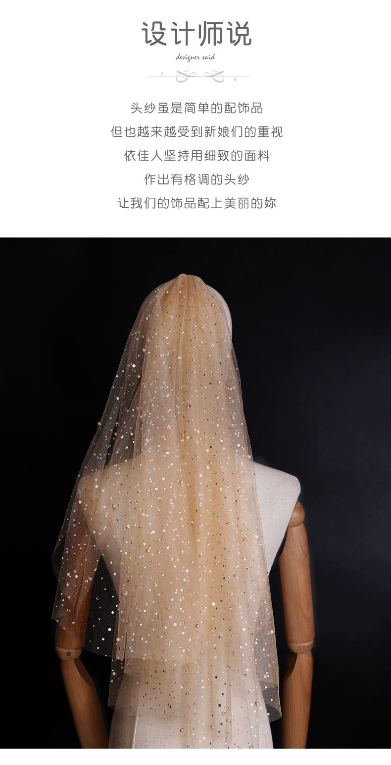 Mori Style Bride Super Fairy Veil 2024 New Rhinestone Wedding Veil Bride Wedding Fashion Photography License Veil