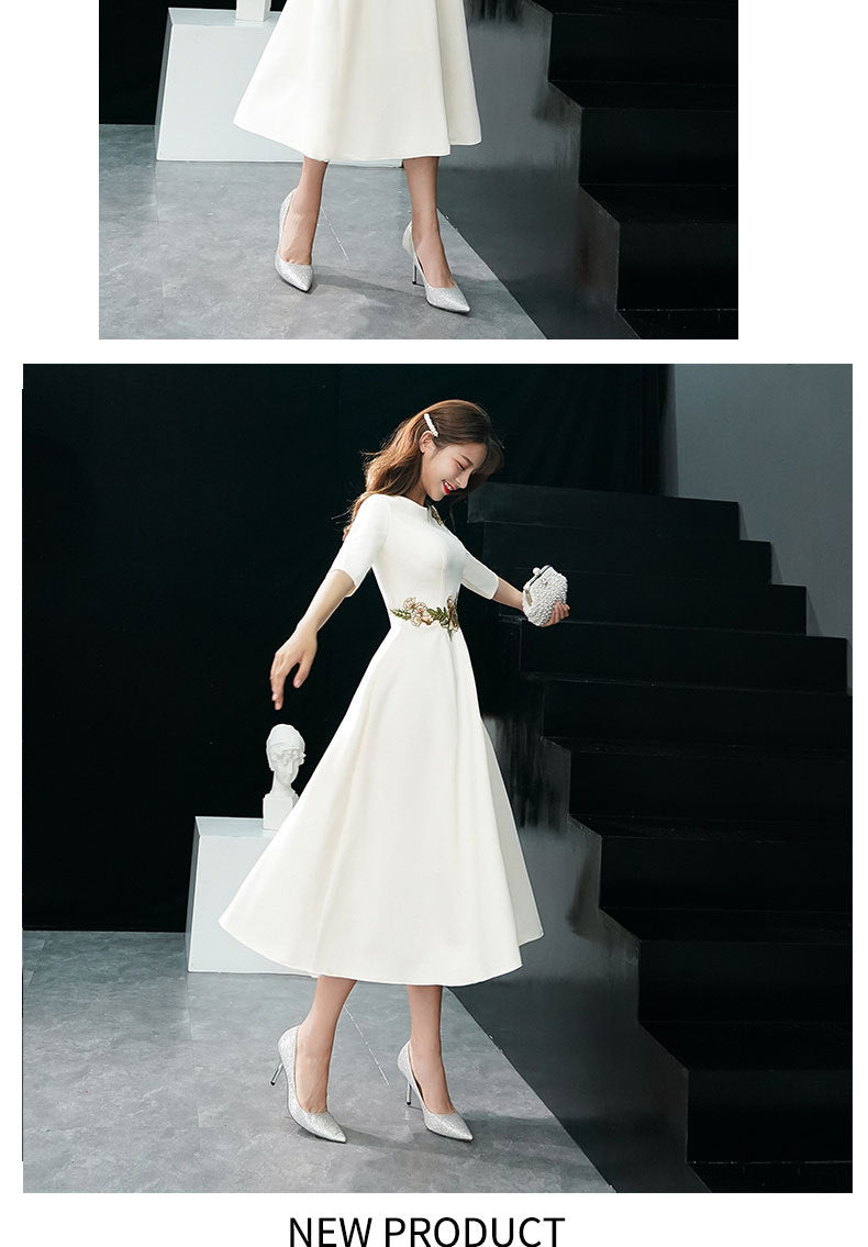 Banquet Evening Dress Dress Women's 2024 New Annual Meeting Host Elegant Long Sleeve Party Dress Mid-Length