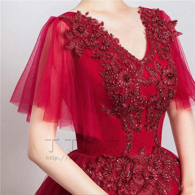 Colored Mesh 2024 New Bubble Skirt Vocal Music Student Art Exam Dress Female Long Bel Canto Solo Performance Costume Host
