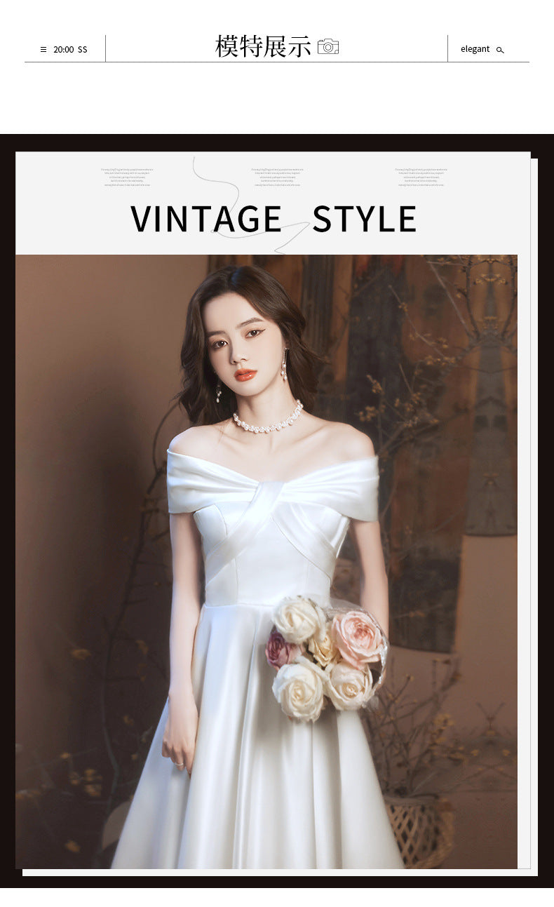 Young Banquet Dress Dress Women's 2024 New Elegant Host Dress Daily Style Engagement Evening Dress