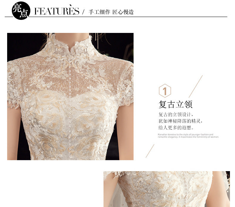 Mori Travel Photography Light Wedding Dress 2024 New Bride Temperament Small Size Floor-Length French Slimming Princess Wedding Dress