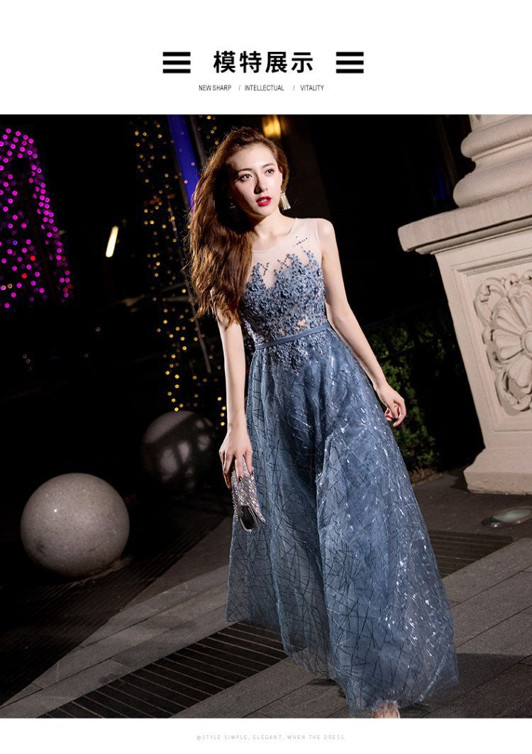 Elegant Evening Dress Women's 2024 Autumn New Annual Meeting Dignified Generous Long Slimming Host Banquet Evening Dress