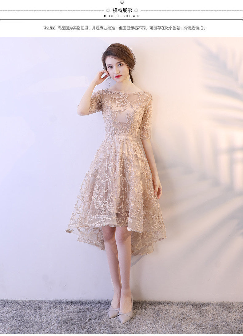 Little evening dress 2024 New Banque front short back long elegant slimming party princess autumn dress