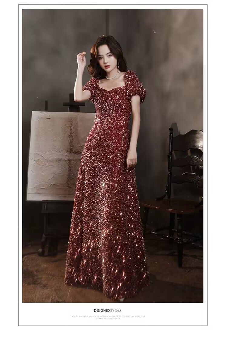 3183 Evening Dress Women's New Annual Party Banquet Temperament Entry Lux Niche High-End Host High Sense Dress