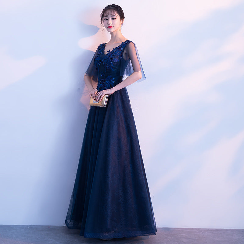 Party Dress Ball gown Blue Skirt for Women Banquet Party Elegant Long Show Host Evening Dress H989923