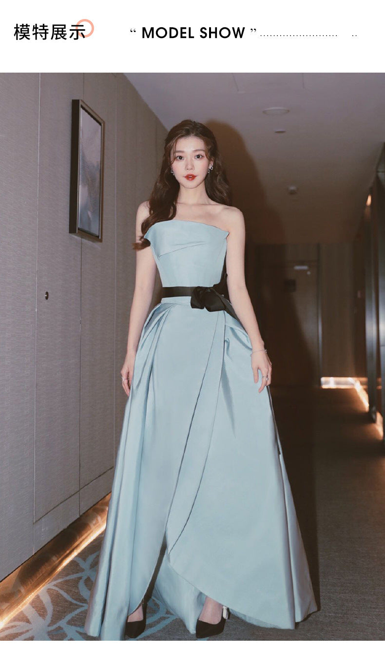 Evening Dress for Women 2024 Winter New Banquet Socialite Host's Dress Dress Women Sexy Evening Dress Long