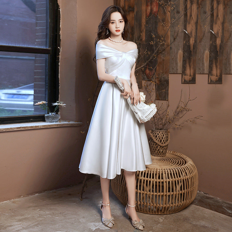 Young Banquet Dress Dress Women's 2024 New Elegant Host Dress Daily Style Engagement Evening Dress