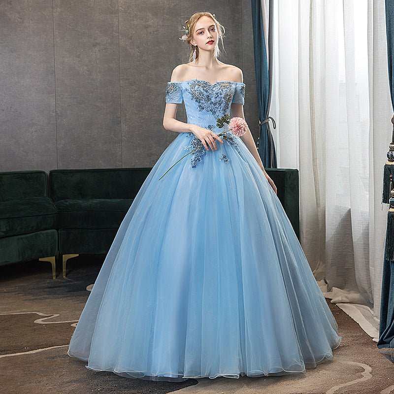 Evening Dress Pettiskirt Host Long Performance Dress Vocal Music Art Test Student Bel Canto Solo Stage Annual Party Dress Female