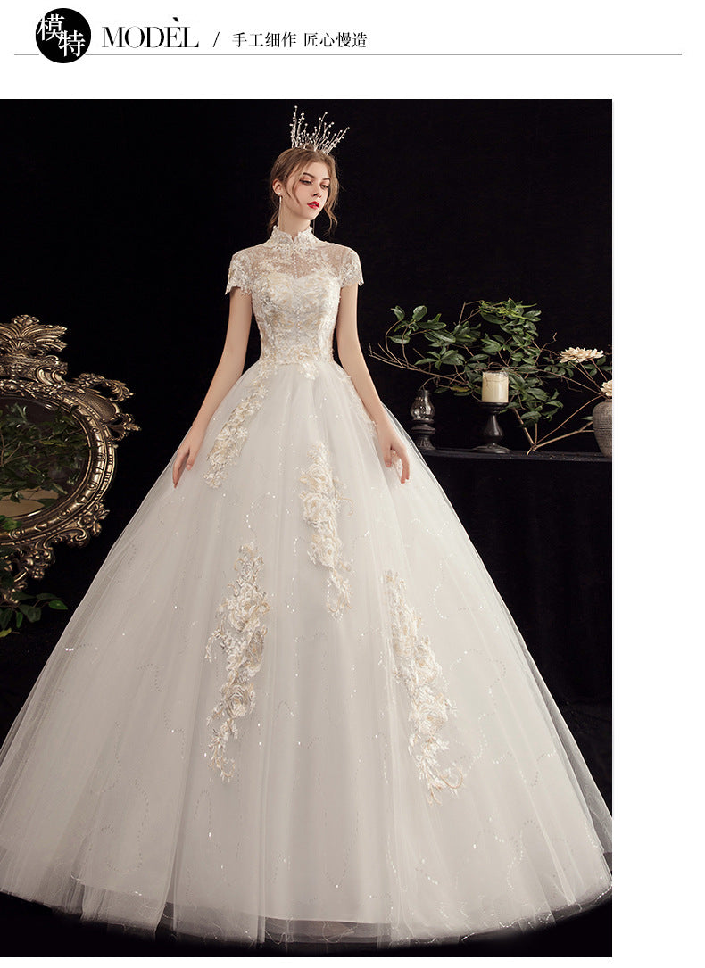 Mori Travel Photography Light Wedding Dress 2024 New Bride Temperament Small Size Floor-Length French Slimming Princess Wedding Dress