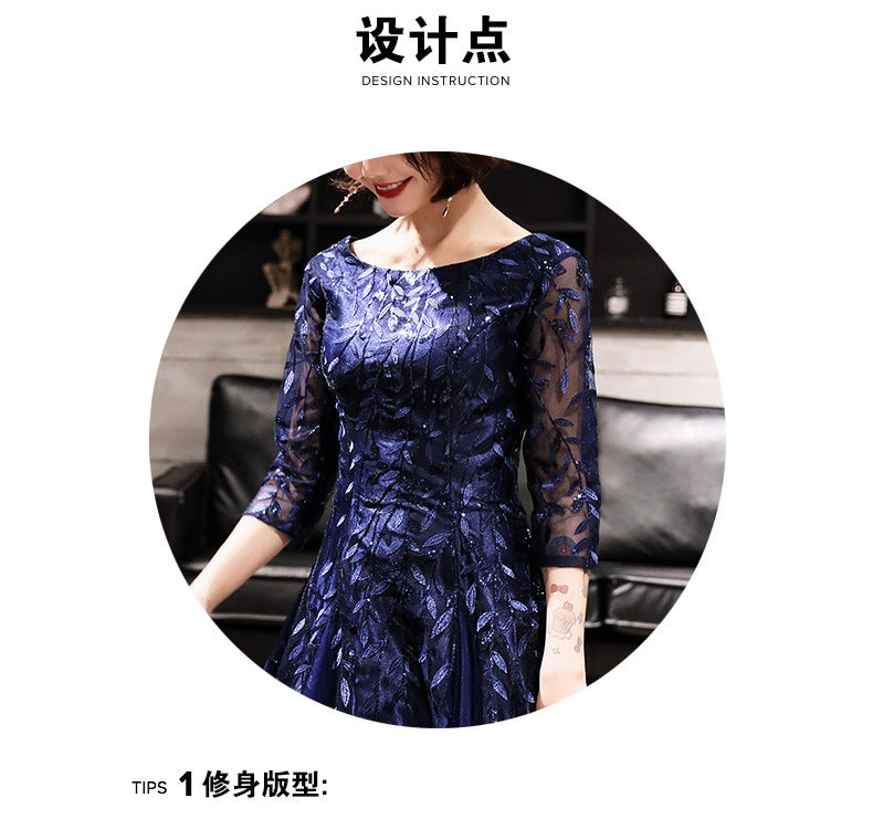 Fall 2024 New Evening Dress Women's Small Slim Student Host People's Congress Choir Anniversary Performance Costume