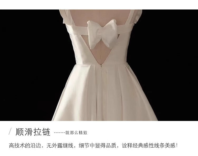 White Party French Evening Dress Women's Daily Style Certificate Registration Daily Light Luxury Minority High-End Birthday