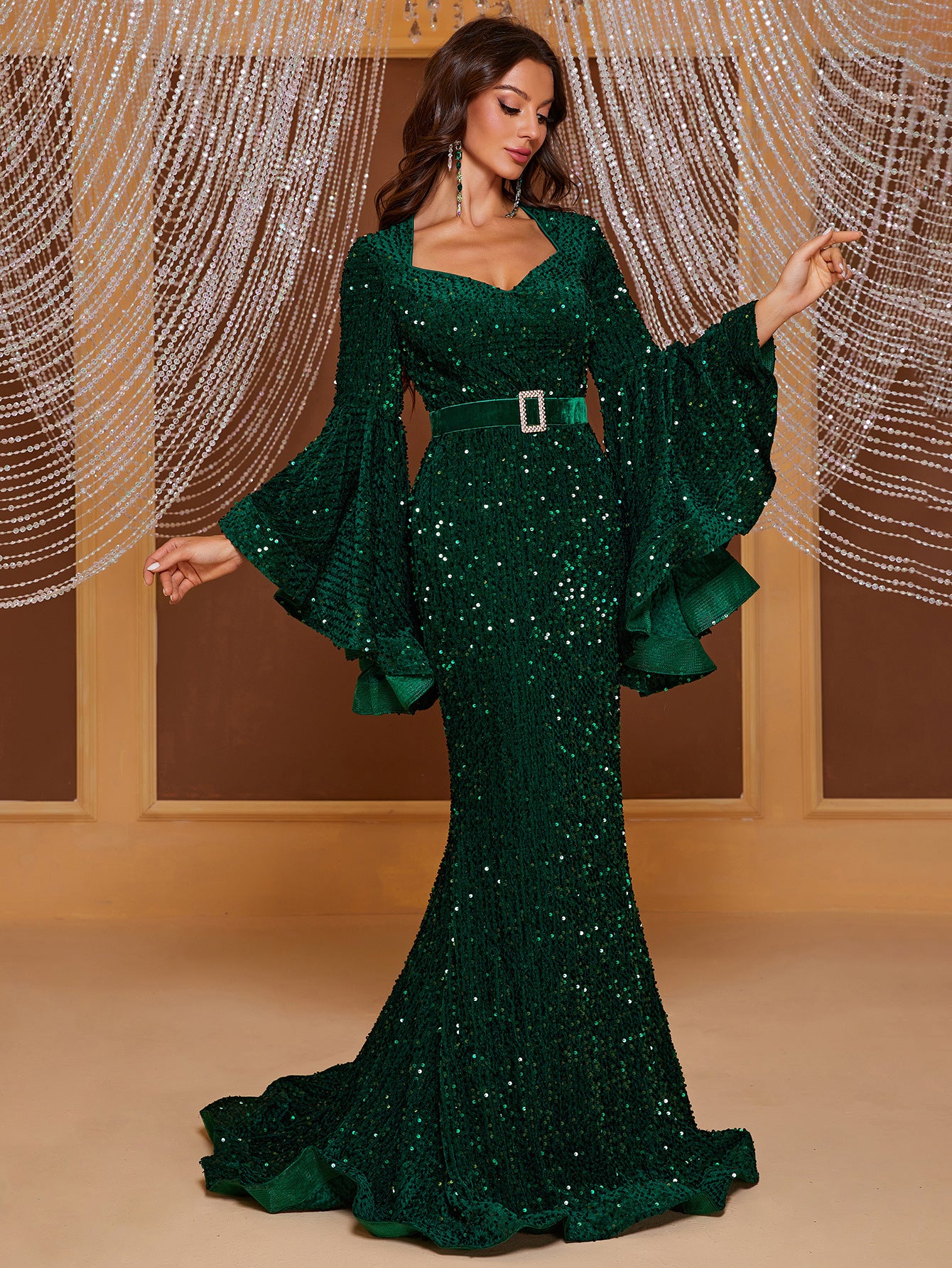Cross-Border Dance Formal Dress Elegant Long Banquet Evening Dress Broken Size Leak-Picking Special Session