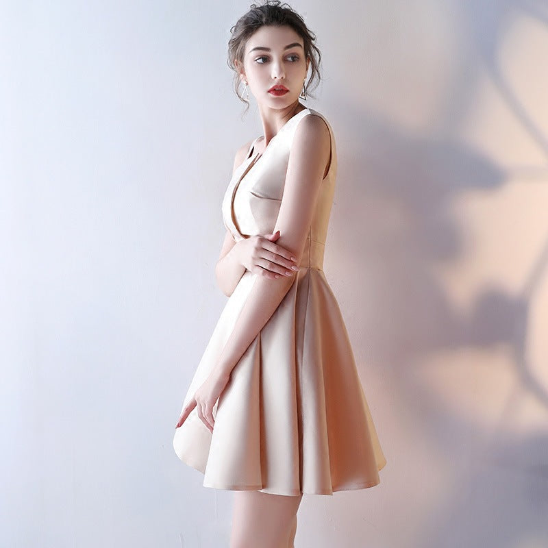 2024 New Banquet Evening Dress Korean Bridesmaid Dress Short Student Party Party Dress Dress Girl