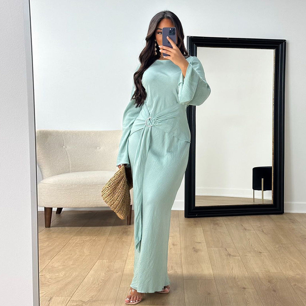 Xqy500331 Cross-Border Middle East Muslim Ethnic Clothes 2024 Popular Elegant Dress Commuter Robe