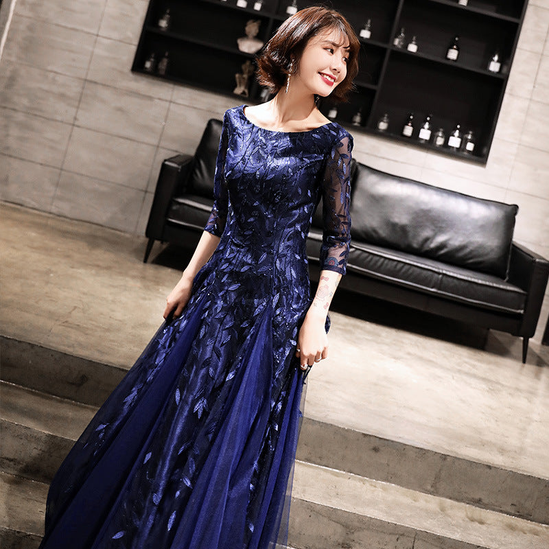 Fall 2024 New Evening Dress Women's Small Slim Student Host People's Congress Choir Anniversary Performance Costume