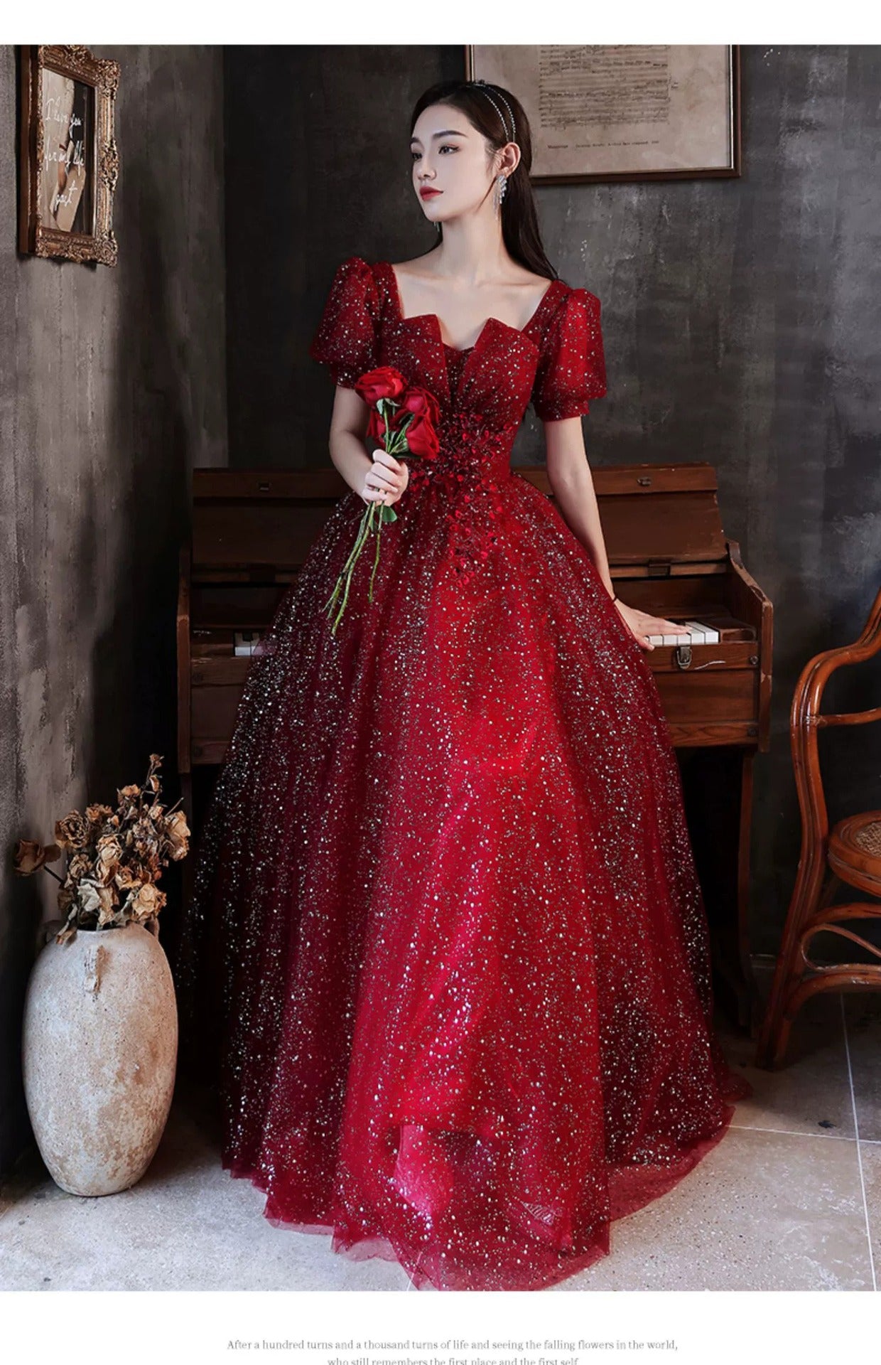 Toast Dress Bride 2024 Red New Style Wedding High-End Elegant Engagement Evening Dress Women's Gauze Dress Autumn