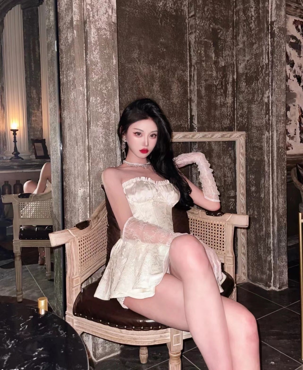 French Style Retro Elegant Tube Top Dress 2024 New Autumn and Winter Gentle Sexy Nightclub Scheming Dinner Suit