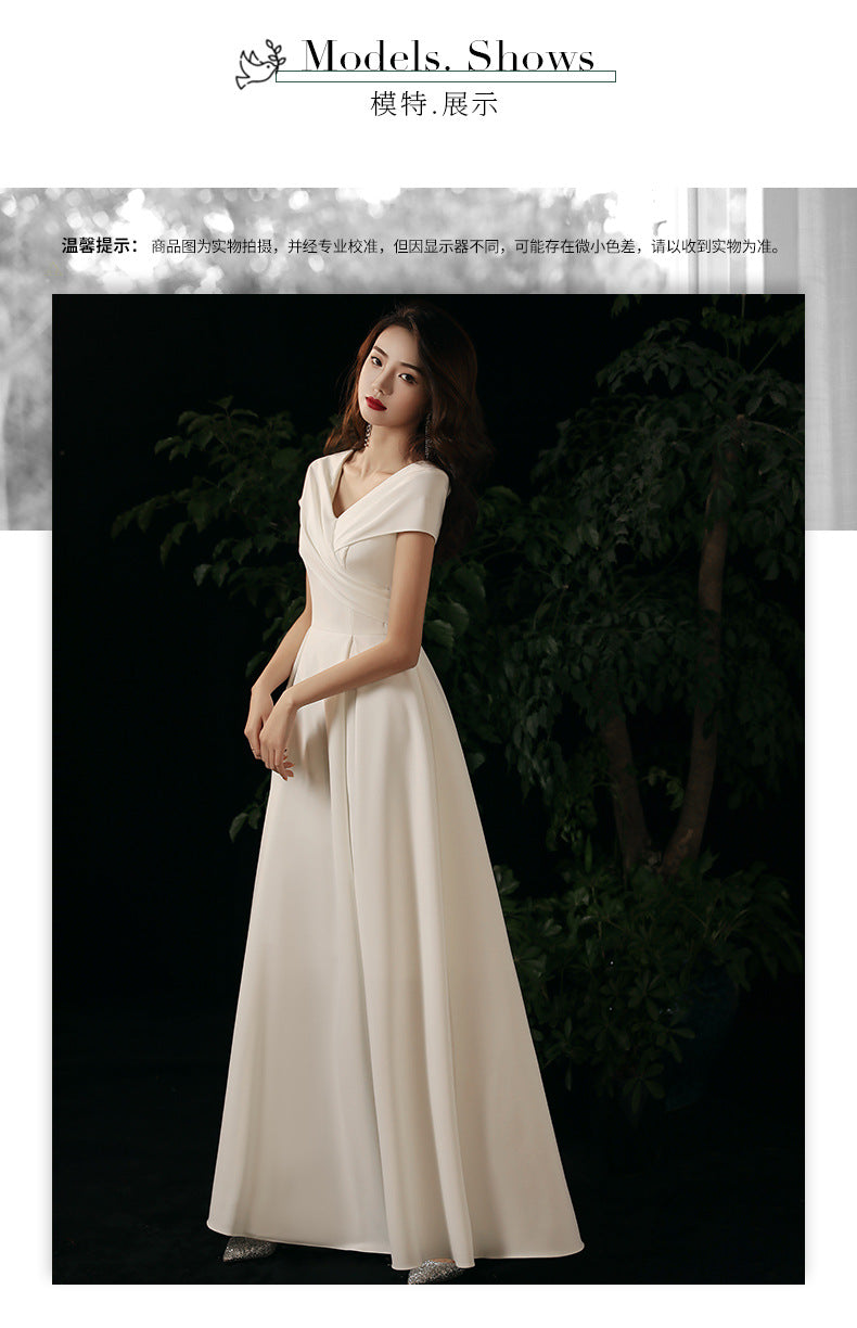 White Elegant Socialite Little Evening Dress Dress Female Registration Certificate Daily Style Birthday Banquet French Dress